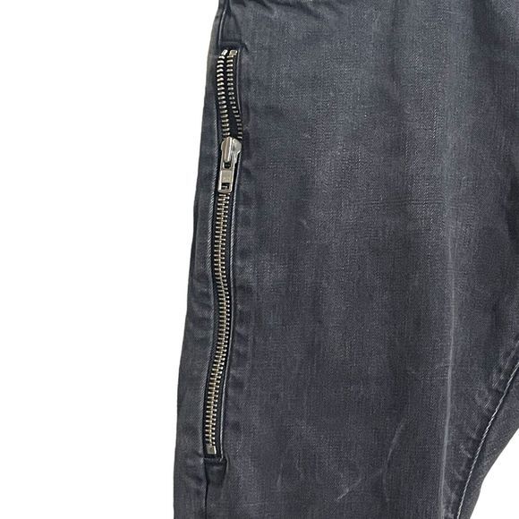 Kite Jeans Men's 34 Button Fly Black Zipper Leg Denim Grunge Distressed - Picture 8 of 16